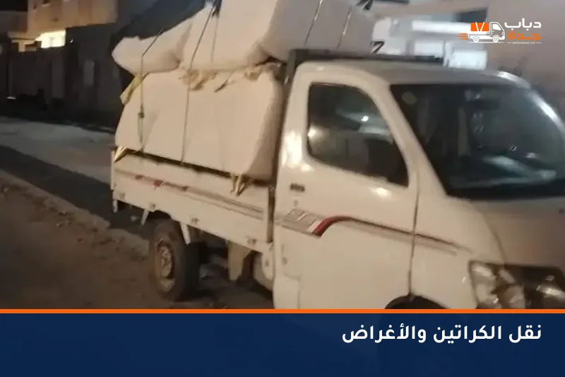 دباب محمّل بكراتين مرتبة